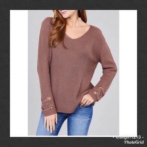 LAST 2 - Sweater With Lace Up Sleeves